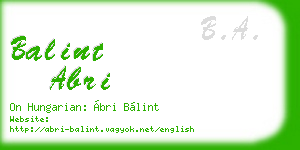balint abri business card
